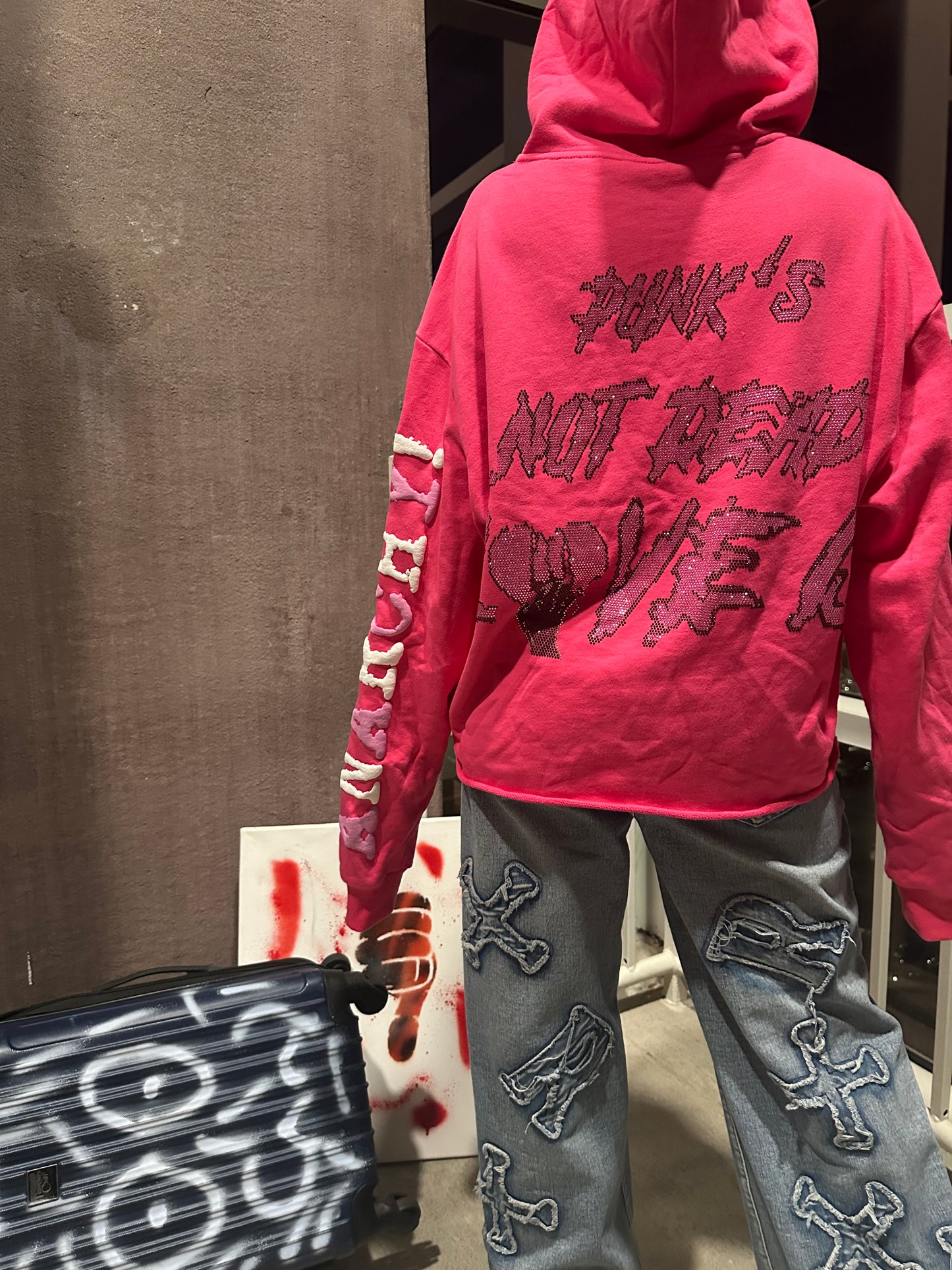 PINK PUNK GIRLS HOODIE